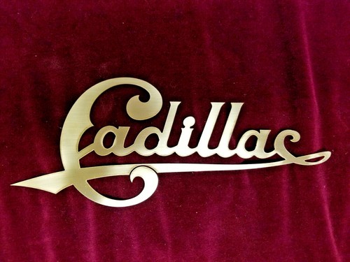 Cadillac Automobile Brass Radiator Script Solid Brass - Picture 1 of 2