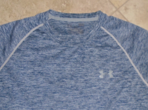 Heather Blue/Gray Under Armour Heat Gear Loose Fit t-shirt Men's L Large - Picture 2 of 2