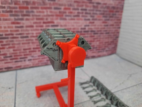 Soporte de motor y bloque corto y pistones escala 1/10 accesorio diorama de garaje utilería - Imagen 4 de 8