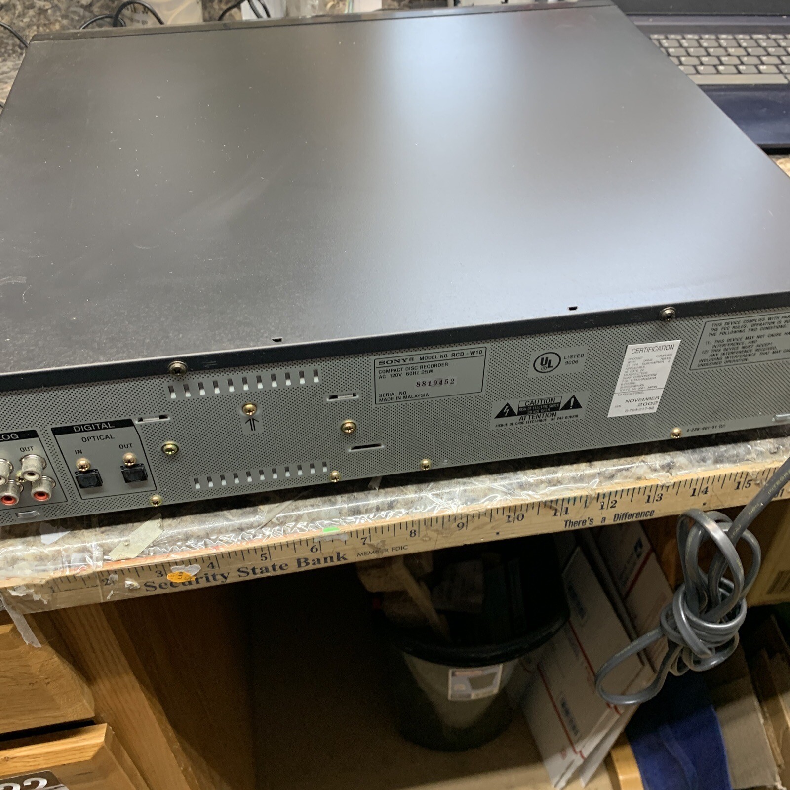 Tested Sony RCDW10 Compact Disc CD Recorder Duplicator Player With