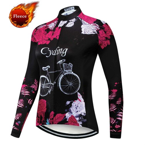 2024 Damen Fleece Radtrikot Langarm Thermo Winter Fahrrad Radjacke - Bild 10 von 23