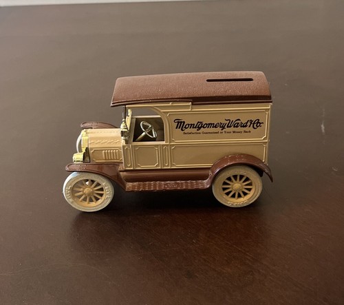 Lot 4 Vintage Metal Coin Bank Cherrydale Farms Car Montgomery Ward Clock Basket - Picture 11 of 24