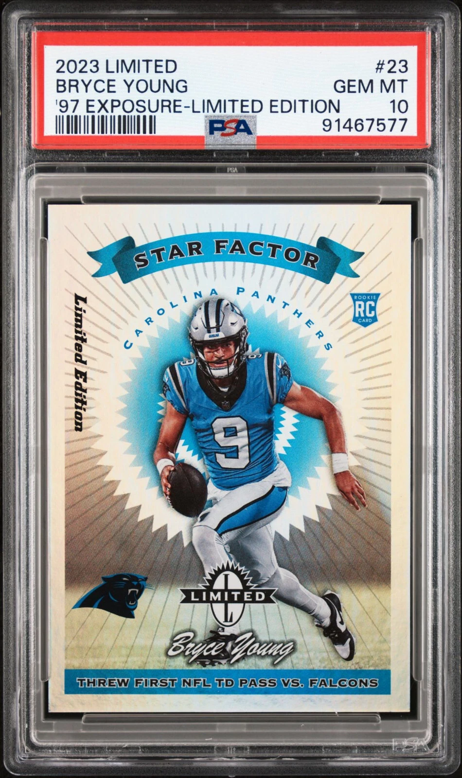 Bryce Young Panini Limited 1997 Limited Exposure #23 Limited Edition