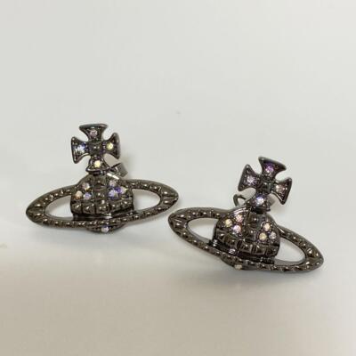★Vivienne Westwood★ Vivienne Westwood Women's Para Earring Vivienne Westwood Earrings Pierce Orb gunmetal rhinestone w