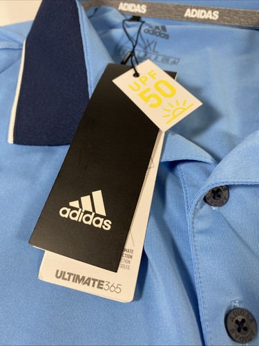 Adidas Golf 3 Botones Polo Boyne Golf Polvo Azul Para Hombre Talla XL NUEVO CON ETIQUETAS $65 - Imagen 5 de 8