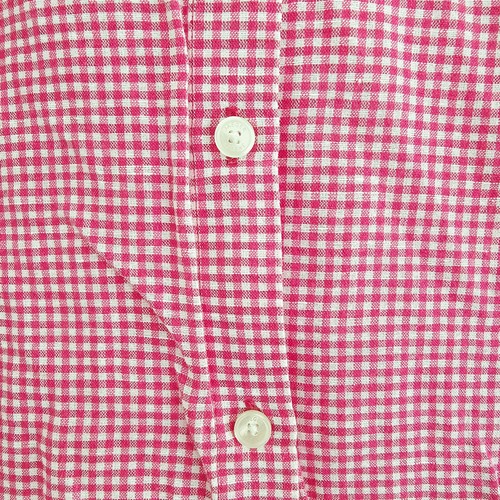 JAEGER Ladies linen cotton Gingham shirt blouse size 12 Red Preppy smart shaped - Picture 4 of 7