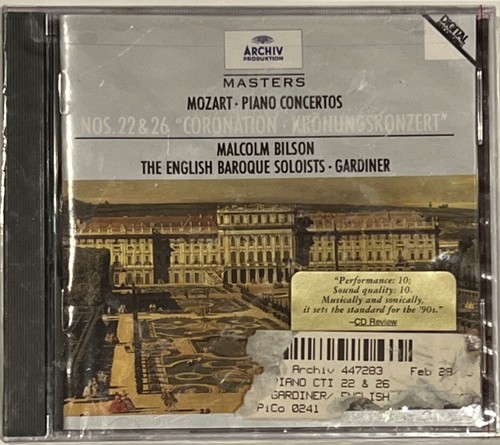 Mozart Piano Concertos 22 26 Coronation Bilson English Baroque Gardiner 1988 CD - Picture 1 of 6