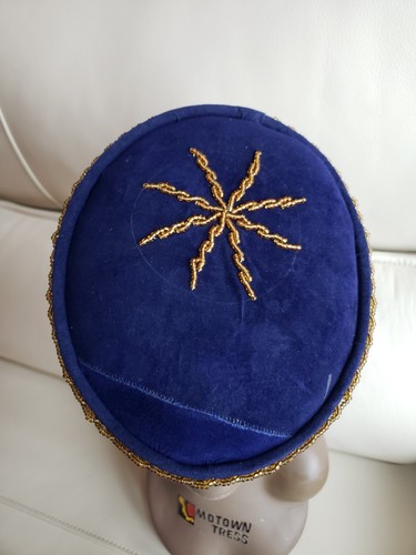 African IBO IGBO IBIBIO Traditional Cultural Wedding Occasions Velvet CAP 24.5in - Picture 3 of 3