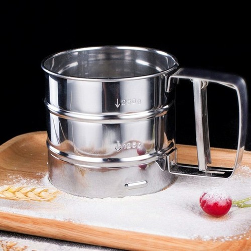 Stainless Steel Mesh Flour Icing Sugar Sifter Sieve Strainer Cup Baking Shaker - Picture 3 of 5