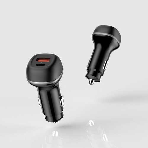 Mini USB Type-C 45W - Adattatore caricatore auto veloce 2 porte per Apple iPhone Samsung - Foto 5 di 6