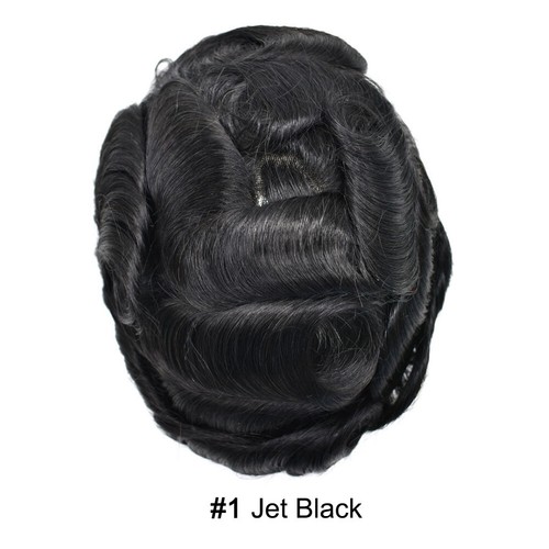 US Mens Toupee French Lace Hairpiece Poly Pu Skin Around Hair System Replacement - Picture 13 of 63