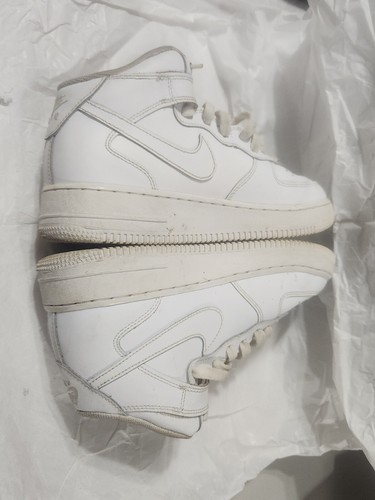 ✅️Nike Air Force One 1 AF1 Mid Triple White Youth Shoes 314195-113 Size 7Y - Picture 6 of 9