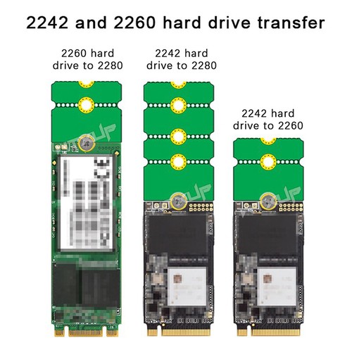 NGFF M.2 SSD Adapter Card 2242 To 2280 2230 To 2280 Transfer Card Adapter - Photo 3/12
