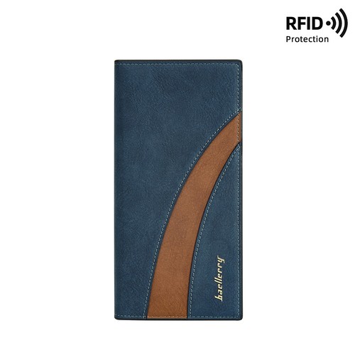 RFID Mens Long Bifold Wallet Leather Multi-Card Cash Phone Holder Purse Wallet - Picture 19 of 28