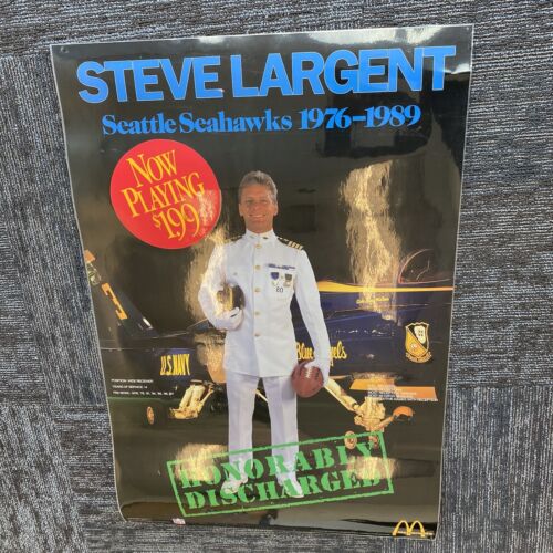 1980’s OG STEVE LARGENT Seattle Seahawks Poster McDonald’s IN STORE DISPLY 24x36 - Picture 2 of 4