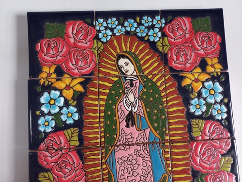 17" CERAMIC TILE MURAL mexican talavera mosaic backsplash - Picture 2 of 5