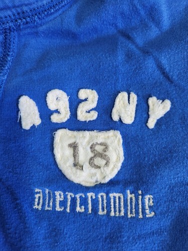 Abercrombie & Fitch Shirt Youth XL Blue Muscle Fit Short Sleeve Buttons - Picture 3 of 7
