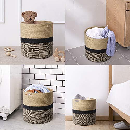 Sturdy Jute Rope Plant Basket Modern Woven Basket for 11" x 11" Black and Jute - Bild 6 von 7