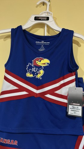 Kansas Jayhawks Cheer Dress Colosseum M Girls 7/8 New - 第 3/6 張圖片