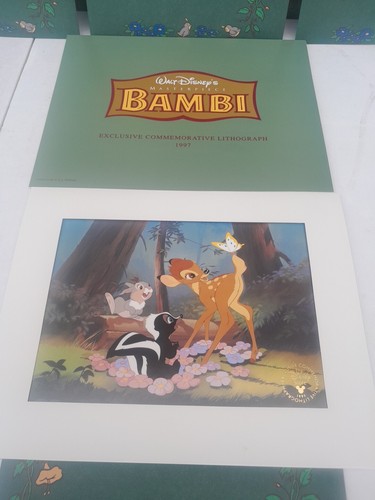 Walt Disney's Masterpiece Bambi Exclusive Commemorative Lithograph 1997 11x14 - Picture 1 of 10