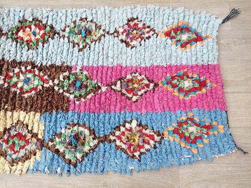 Moroccan Geometric Vintage Runner Rug Colorful Handmade Berber Hallway Rug 2x8 - Picture 5 of 11
