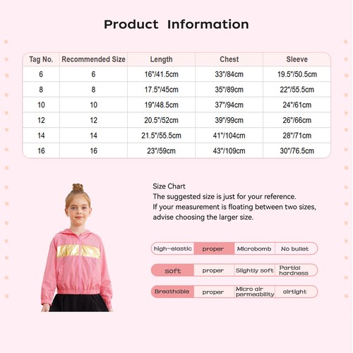 Kids Girls Sweatshirt Lightweight Jacket Full Zip Blouse Hoodie Top Hooded Coat - Picture 48 of 86