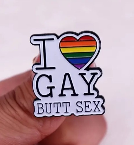 I ❤️ Gay Butt Sex Enamel Pin - Free AU Post - AU Stock - Picture 2 of 3