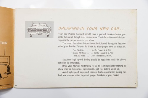 1962 Tempest Owner's Manual Original - Picture 2 of 3