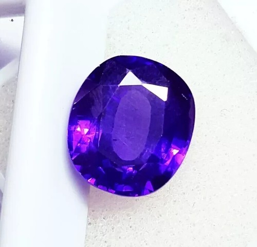 Loose Gemstone Violet Amethyst Oval Cut 12.50 Ct Certified With Free Gift - Picture 4 of 5