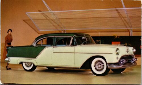 1954, Oldsmobile Ninety-Eight, original Händlerpostkarte, sehr cool, schöne Karte