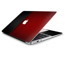 Skin Wrap for Macbook Air 11 Inch, Black and Red Leather Pattern