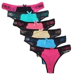 Lot 6x Damen Süß Baumwolle Bikinis Slip Schlüpfer Unterhose Höschen Unterwäsche