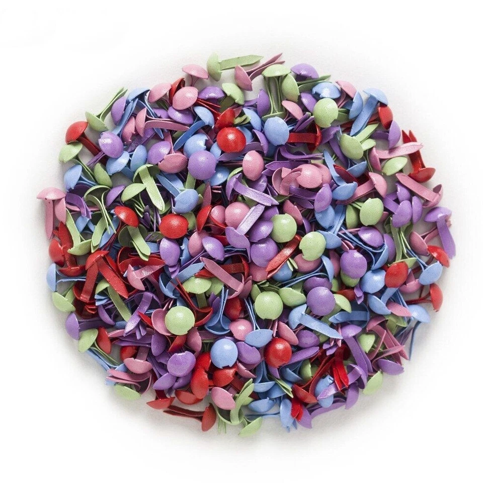 Sujetador de metal Brad 100 piezas brads redondos adorno álbum de recortes hágalo usted mismo remaches 9x5 mm Foto 2 de 4