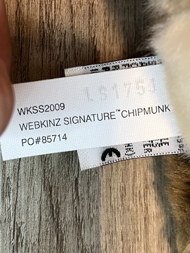 Webkinz Small Signature Chipmunk WKS2009 Ganz Plush No Code - Picture 7 of 7