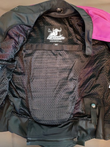 Speed and Strength Women's Black Purple Motorcycle Jacket size MD - Picture 5 of 9