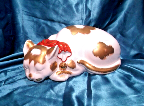 VTJ Japanese Kutani Sleeping Cat 12" - Picture 8 of 14