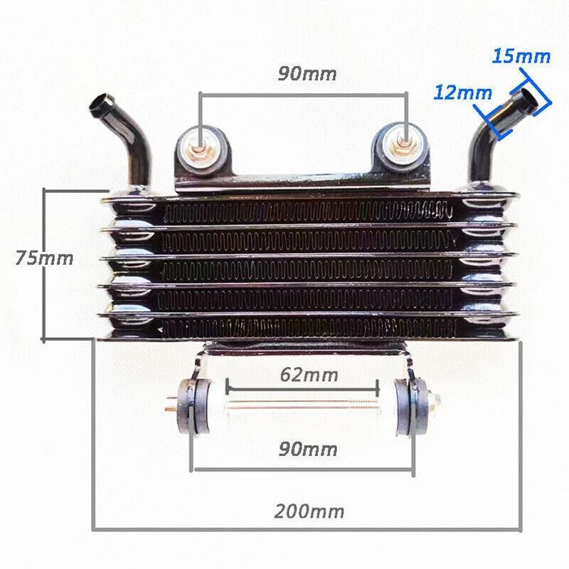 Radiador enfriador de aceite de transmisión universal de alto rendimiento para motocicleta bicicleta Foto 3 de 4