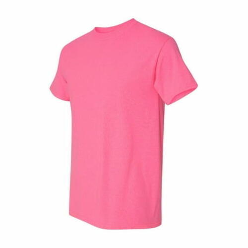 Gildan Herren Heavy Cotton T-Shirt Safety Crew Neck Rosa Größe L