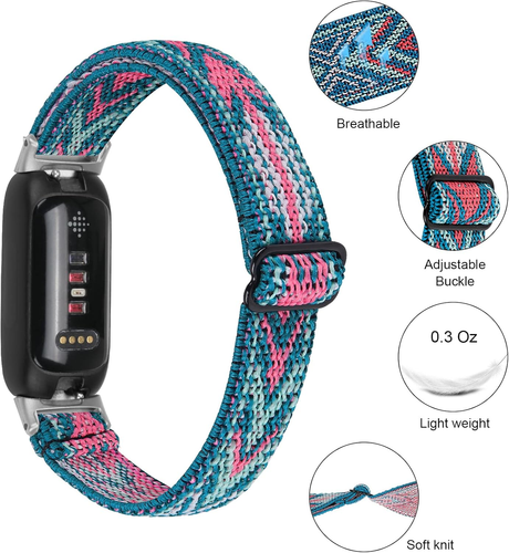 3 Pack Stretch Bands Compatible with Fitbit Inspire 3 Band Nylon Strap Floral Br - Photo 3/7