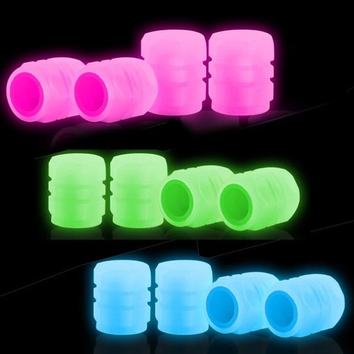 4x Tapas de válvula de neumático de automóvil luminosas Cubierta de vástago de válvula Llanta de polvo de aire Tapa brillante - Imagen 4 de 18