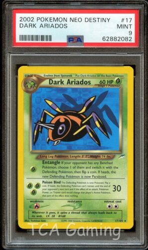 PSA 9 MINT Dark Ariados 17/105 RARE Neo Destiny Pokemon Card 082 - Picture 1 of 3