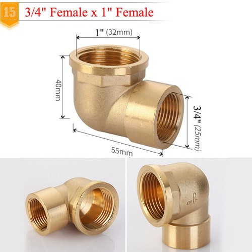 Brass Male/Female Thread Elbow Joiner Connector Fitting Adapter 1/2" 3/4" 1" - Picture 21 of 22