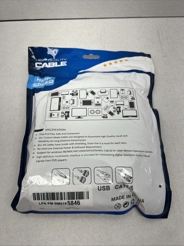 USB A Printer Cable 30 Ft Cat 5/6 Gold Plated Connectors  - 第 3/9 張圖片