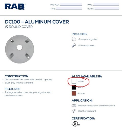 (24) RAB DC100W Round White Weather-Resistant Outlet Box Covers - NEW IN BOX - Picture 11 of 11