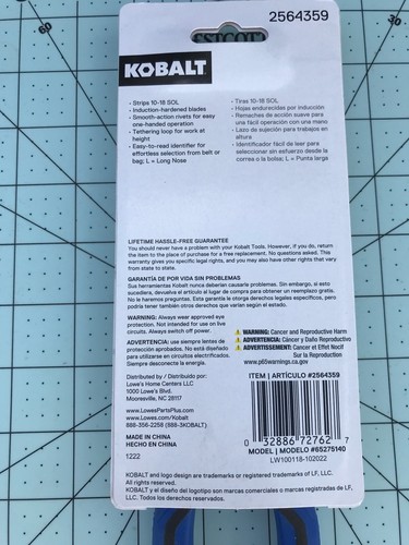 Kobalt 8" Spitzzange mit Abisolierzange #2564359 Modell #KBSWT16 - Bild 4 von 4