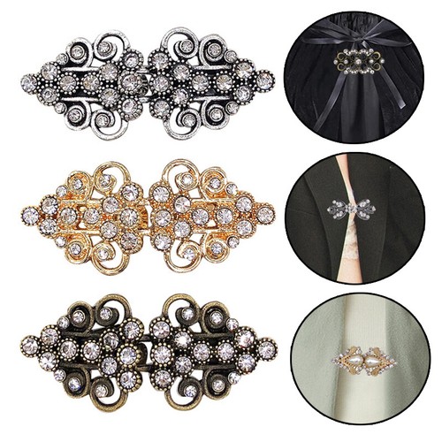 Lady Women Cardigan Clip Clasp Brooch Fastener Buckle Shawl Sweater Pins Jewelry - Picture 3 of 24