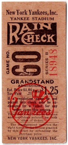 1949 YANKEES vs PHILADELPHIA ATHLETICS ticket stub JOE DiMAGGIO hit NELLIE FOX
