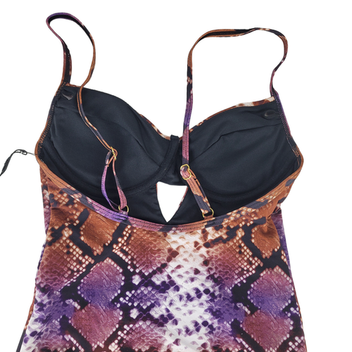 Sandy Beach Swimsuit Women's S Snake Purple Brown One Piece Strappy Swimwear NWT - Picture 9 of 12