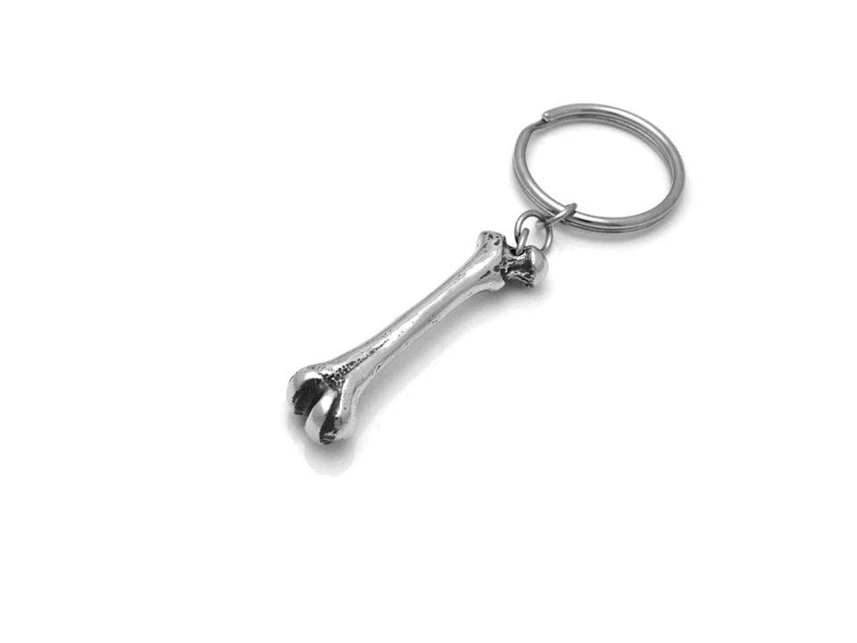 Handmade Human Femur Bone Keychain in Pewter, Anatomical Skeleton Charm Anatomy - Image 3 of 4
