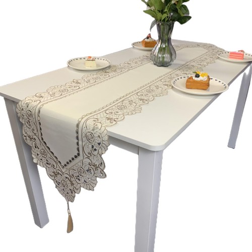 Vintage Embroidered Lace Tablecloth Dining Table Runner Mats Doilies Home Decor - Picture 29 of 63